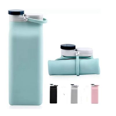 Wasserflasche für die Wiederverwendung 600 ml Klappflaschen aus Silikon für einfache Beförderung
