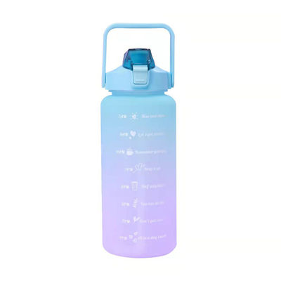 Motivationsflasche mit Zeitmarker und Stroh für Outdoor-Aktivitäten