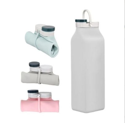 Klappbare Silikon-Klappwasserflasche mit Stroh
