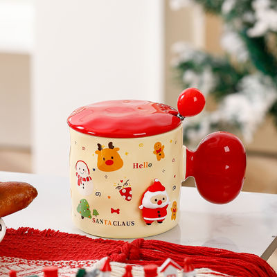 High Beauty 3D Weihnachtsbecher Geschenk Deckel mit Löffel Sublimation Custom Design Stil niedlich