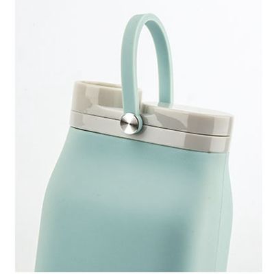 Klappbare Silikon-Klappwasserflasche mit Stroh