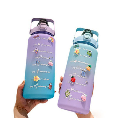 2L Wasserflasche mit Strohzeitmarker und Wärmedämmleistung für Fitness