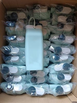 Klappbare Silikon-Klappwasserflasche mit Stroh