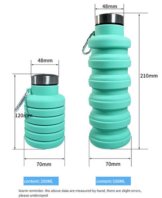 Outdoor Sport Tour Flasche niedliche recycelbare farbige Silikon-Wasserflaschen mit benutzerdefiniertem Logo