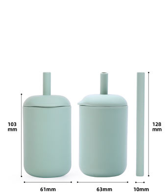 Neuheit Tonfarbe Baby Mode Outdoor Getränke Silikon Wasserflasche mit Stroh