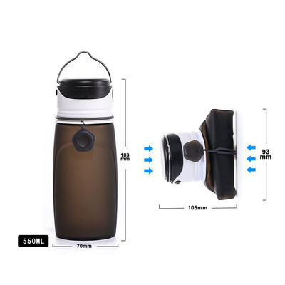 550 ml Bpa frei, klar, sublimation, klappbar, Sport, Kinder, Wasserflasche aus Silikon mit LED-Licht für Erwachsene