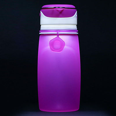 550 ml Bpa frei, klar, sublimation, klappbar, Sport, Kinder, Wasserflasche aus Silikon mit LED-Licht für Erwachsene