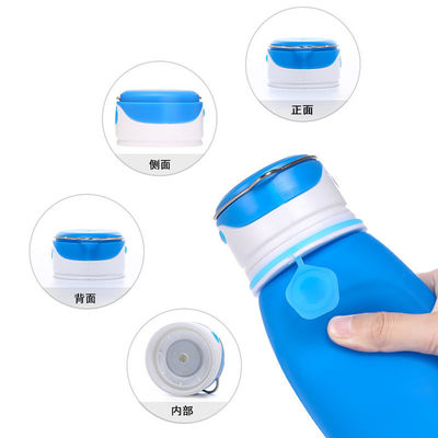 550 ml Bpa frei, klar, sublimation, klappbar, Sport, Kinder, Wasserflasche aus Silikon mit LED-Licht für Erwachsene