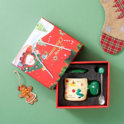 Hochwertige Keramik-Weihnachtsmann-Tasse mit Löffel