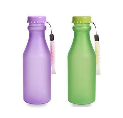 PC Plastik 550ml Portable Frosted Versiegelte Wasserflasche für Reisen Yoga Laufen Camping