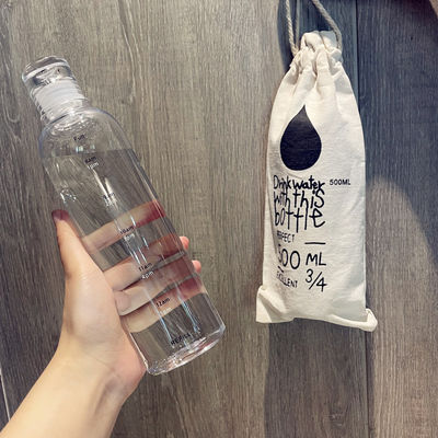 500 ml Fitnessstudio Plastik-Wasserflasche mit Zeitskala für moderne Fitness und wiederverwendbares Design