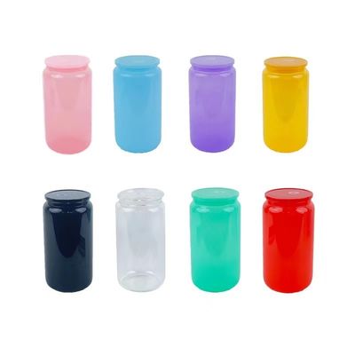 Glastrinkflasche 16oz farbenfrohe modische tragbare Form für kostenloses Obstwasser