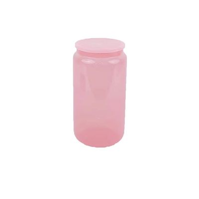 Glastrinkflasche 16oz farbenfrohe modische tragbare Form für kostenloses Obstwasser