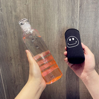 Nachhaltige 500 ml Gym Plastik-Wasserflasche mit Zeitskala undicht und BPA-frei
