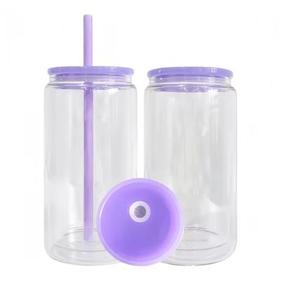 Farbenfrohe 16oz Glasflasche für Biermügel und tragbares Fruchtwasser