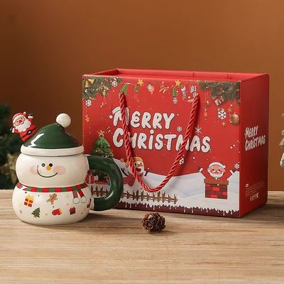 1 Stück Garantie Keramik Weihnachtsmann-Tasse Weihnachtsbecher mit Custom Logo Design und Löffel