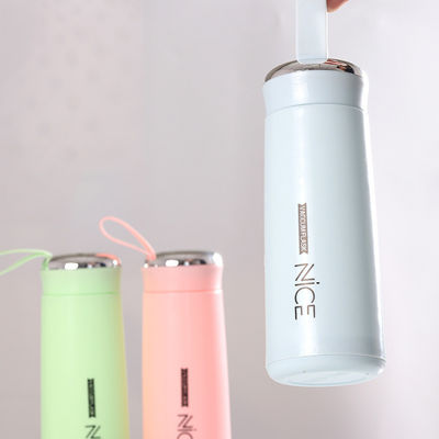 400 ml Glas Mini Outdoor Portable Wasserflasche mit Lanyard Logo Custom Sublimation Becher