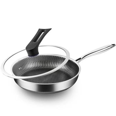 Dreischichtige Edelstahl-Hybrid-Skilletts mit nichtklebendem Hex-Clad Honigsaum-Design