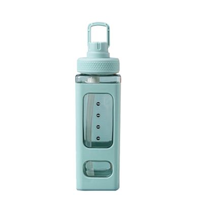 Quadratische 700 ml Plastikflasche mit Korrosionsschutz und Stroh