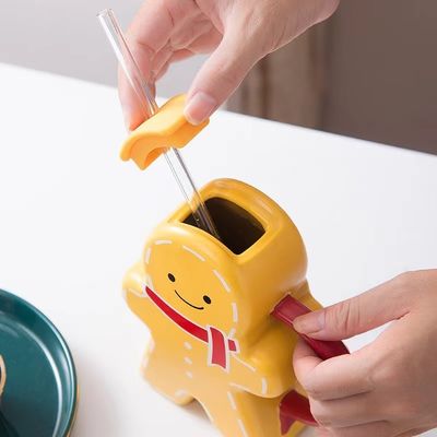 Gingerbread-Form Weihnachtskeramik-Tasse Geschenk-Kaffee-Tasse für nachhaltige Getränke