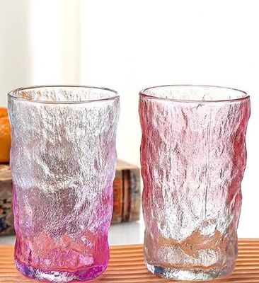 LID Transparente klare Dose Glas 350 ml Kreative tragbare undichte Farbe Rinde Muster