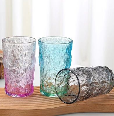 LID Transparente klare Dose Glas 350 ml Kreative tragbare undichte Farbe Rinde Muster