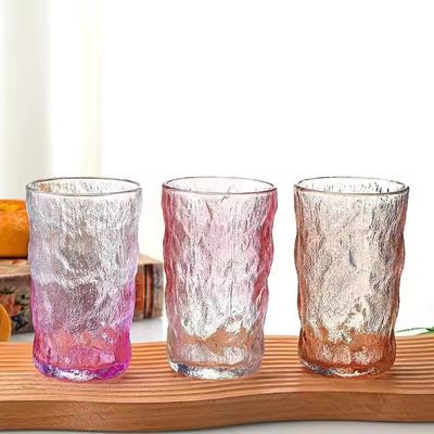 LID Transparente klare Dose Glas 350 ml Kreative tragbare undichte Farbe Rinde Muster