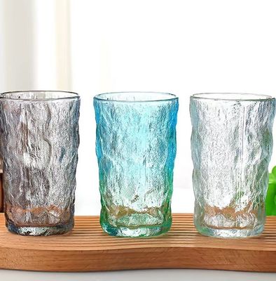 LID Transparente klare Dose Glas 350 ml Kreative tragbare undichte Farbe Rinde Muster