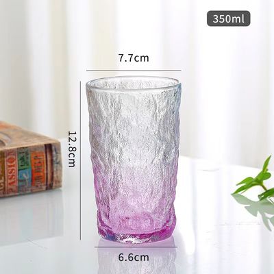 LID Transparente klare Dose Glas 350 ml Kreative tragbare undichte Farbe Rinde Muster