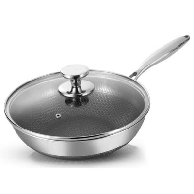 Glasdeckel Fritten Topf Küchengerät Kochgeschirr Pfanne Metallmaterial Honigsack Wok Ein Griff