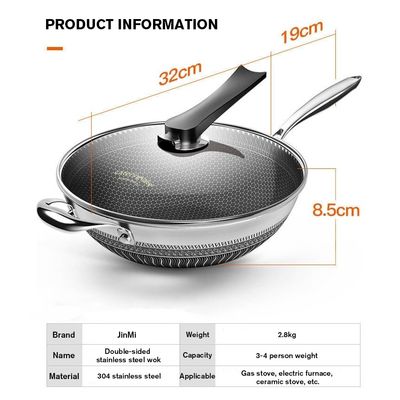 Glasdeckel Fritten Topf Küchengerät Kochgeschirr Pfanne Metallmaterial Honigsack Wok Ein Griff