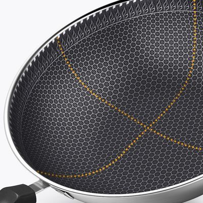 Nichtklebende Innenbeschichtung aus Edelstahl Wok mit schneller Erwärmung und anpassbaren Modellen