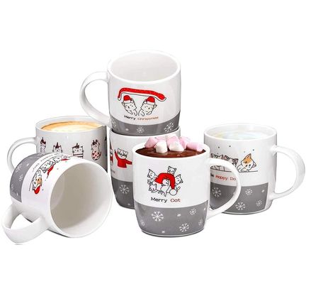 14 OZ Weihnachtskaffeetasse mit lustigen Weihnachtsmann-Design-Geschmacksbechern heiße Schokolade