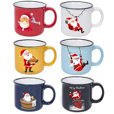 14 OZ Weihnachtskaffeetasse mit lustigen Weihnachtsmann-Design-Geschmacksbechern heiße Schokolade