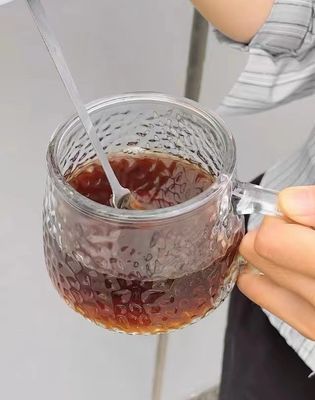 Frühstücksbecher mit Handtasche und Deckel Durchsichtiges Glas Kaffeetasse 12,5*13*8cm