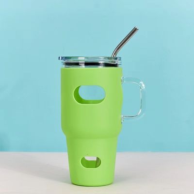 Lebensmittelqualität Sublimation 32oz Glas Tumbler mit Holzdeckel und Stroh