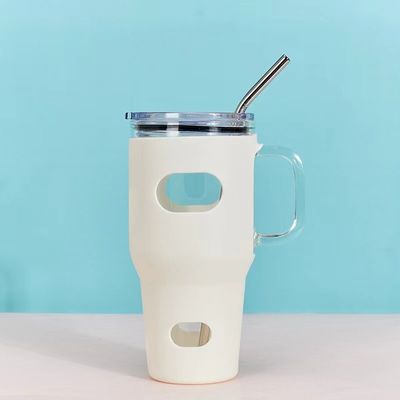 32oz Glas-Tumbler Sublimation mit Holzdeckel und Stroh TOUR Outdoor Aktivität mit Deckel