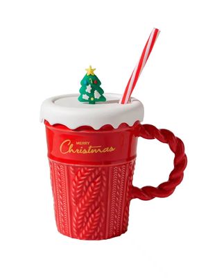Geschäftsgeschenke Weihnachten Keramik Kaffeebecher Teetasse Portable Weihnachtsbecher 400ml