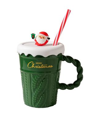 Geschäftsgeschenke Weihnachten Keramik Kaffeebecher Teetasse Portable Weihnachtsbecher 400ml