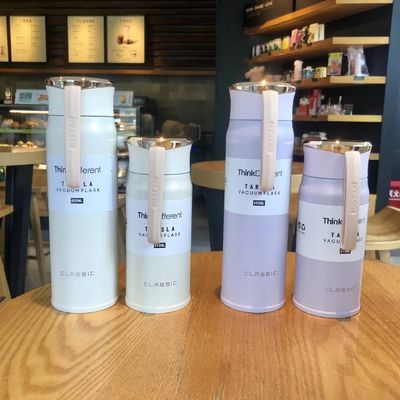 Doppelwand Isolierte 450ml Edelstahl Wasserflasche hält Trinken heiß kalt für Stunden