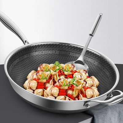 Vorrätige Küche muss nicht klebende Honigkraut-Frittierpfannen mit hitzebeständigem Griff haben