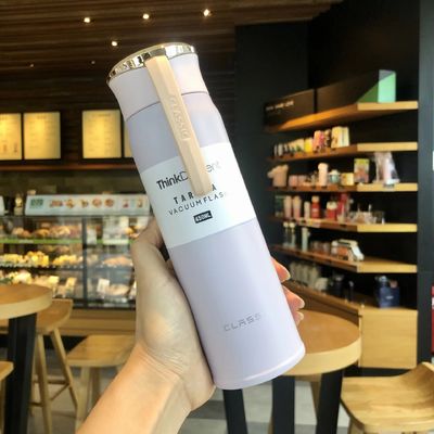 Doppelwand Isolierte 450ml Edelstahl Wasserflasche hält Trinken heiß kalt für Stunden