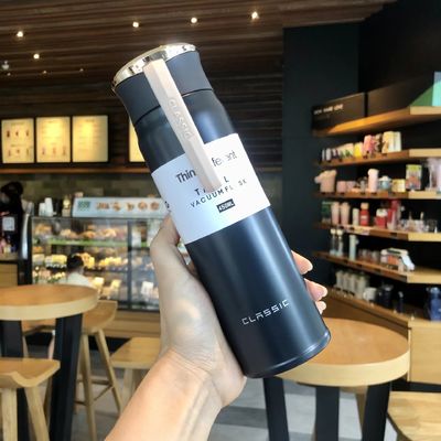 Doppelwand Isolierte 450ml Edelstahl Wasserflasche hält Trinken heiß kalt für Stunden
