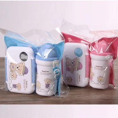 500 ml Strohkessel Plastik Lunchbox mit Wasser Tasse Set perfekt für die Mittagszeit Vielfalt