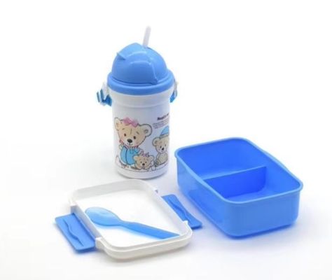 500 ml Strohkessel Plastik Lunchbox mit Wasser Tasse Set perfekt für die Mittagszeit Vielfalt