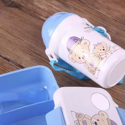 500 ml Strohkessel Plastik Lunchbox mit Wasser Tasse Set perfekt für die Mittagszeit Vielfalt