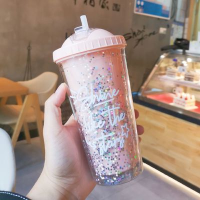 Doppelwand 550ml Bpa-frei Glitter Eiscreme Tumbler für Reise-freundlich