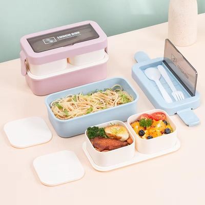 Umweltschonende Vorteile Mehrfachverwendbare tragbare Plastik-Bento-Lunchbox für alle Altersgruppen