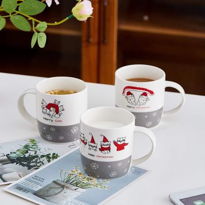 Custom Logo 14 oz Keramik Weihnachtsbecher tragbar wiederverwendbar Spaß Schokoladenbecher Weihnachtsgeschenk