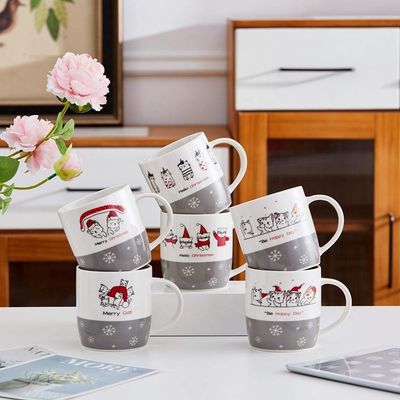 Custom Logo 14 oz Keramik Weihnachtsbecher tragbar wiederverwendbar Spaß Schokoladenbecher Weihnachtsgeschenk